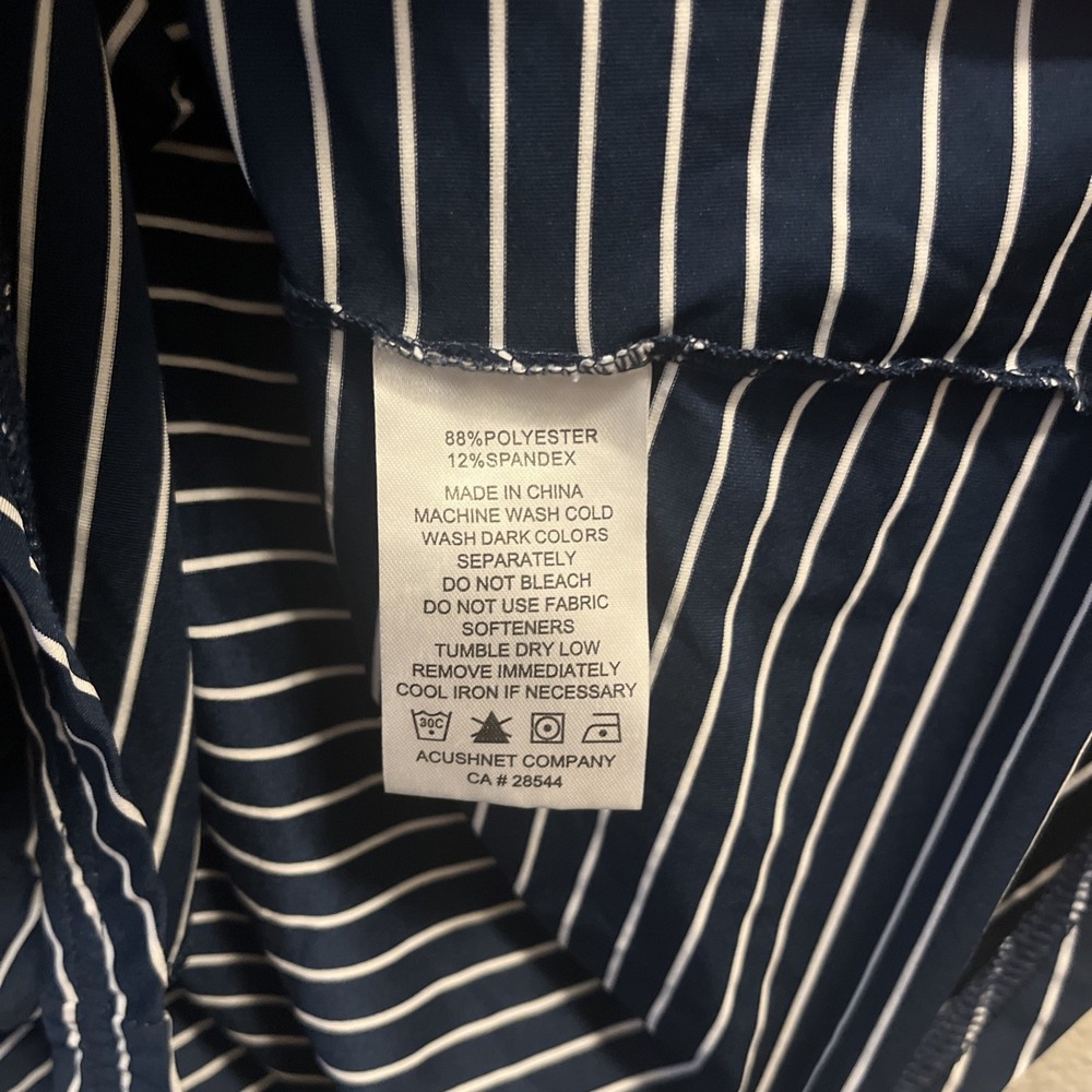 FJ FootJoy Polo Shirt Womens L Striped Performance First Tee Top Short Sleeve - Picture 8 of 8